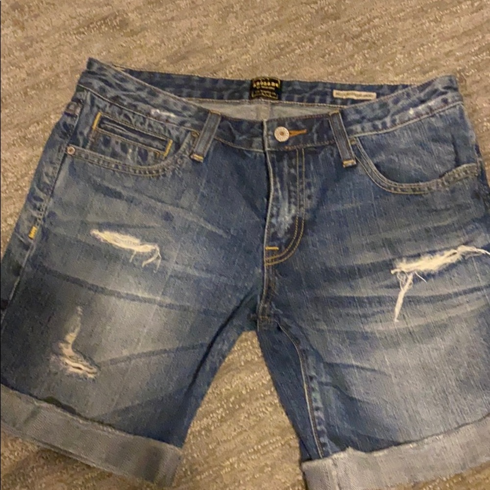 Blue jean cut off shorts